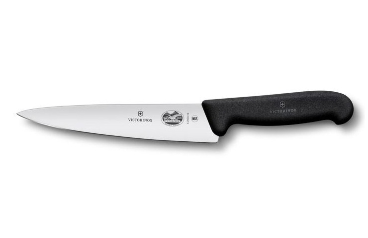 Victorinox Chef Knife, Black Fibrox Handle, 19cm