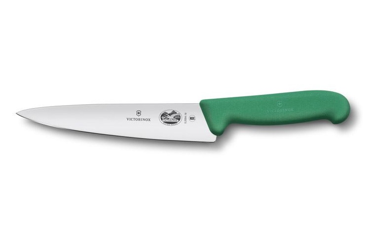 Victorinox Chef Knife, Green Fibrox Handle, 19cm