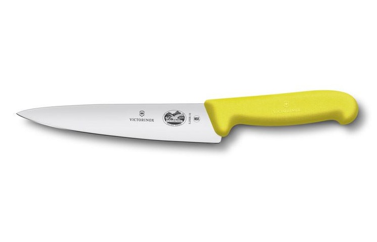 Victorinox Chef Knife, Yellow Fibrox Handle, 19cm