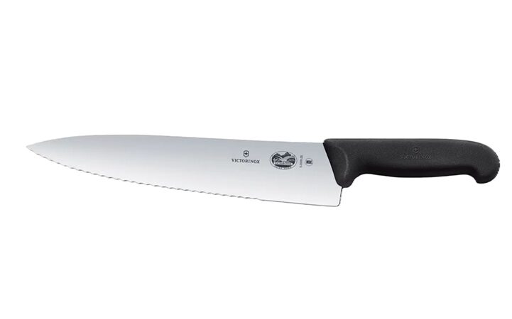 5.2033 Victorinox Chef Knife, Wide Serrated Blade, Fibrox Handle, 25cm