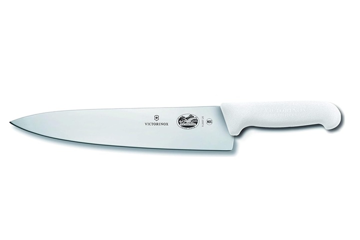 Victorinox Chef Knife, Wide Blade, Fibrox White Handle, 25cm