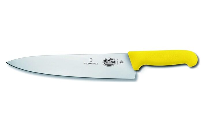 Victorinox Chef Knife, Wide Blade, Fibrox Yellow Handle, 25cm