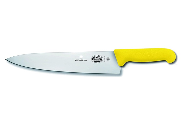 Victorinox Chef Knife, Wide Blade, Fibrox Yellow Handle, 25cm
