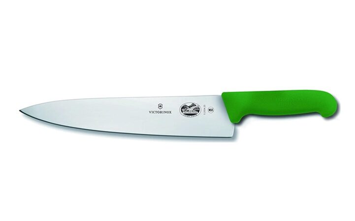 Victorinox Chef Knife, Wide Blade, Fibrox Green Handle, 25cm