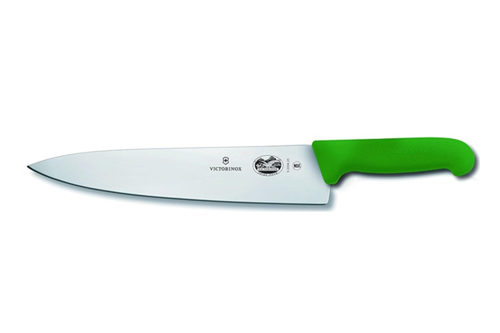 Victorinox Chef Knife, Wide Blade, Fibrox Green Handle, 25cm