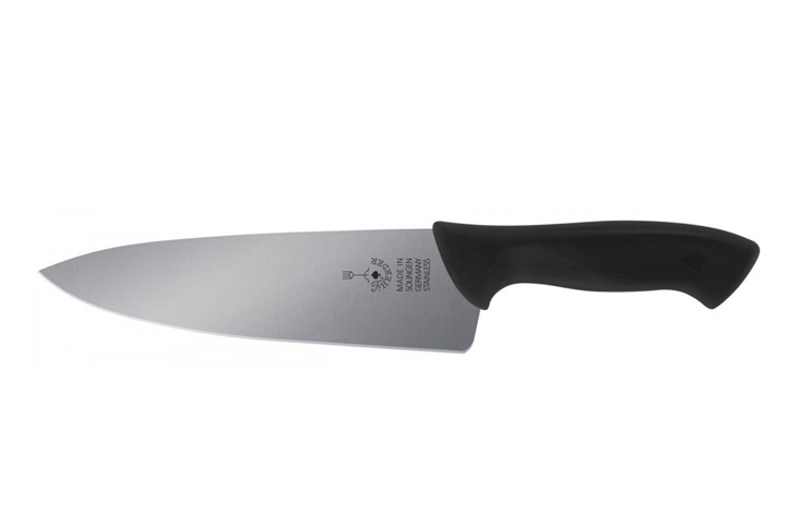 F.Herder Heavy Chef Knife, Wide Blade, Black Handle, 21cm
