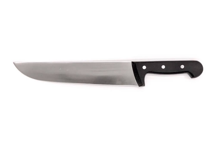 Butcher Knife, Black Handle, 25 cm