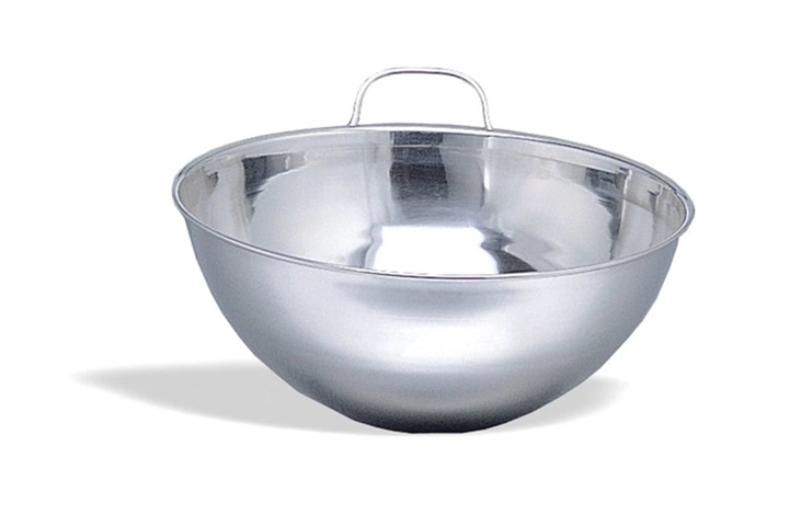 306035 Stainless Steel Mixing Bowl Flat Bottom with handle, 35 cm