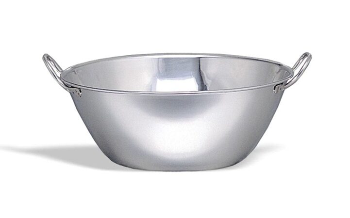 307020 Stainless Steel Mixing Bowl Flat Bottom, 2 handles, 20 cm