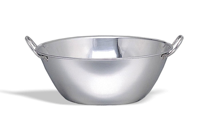 Stainless Steel Mixing Bowl Flat Bottom, 2 handles, 20 cm