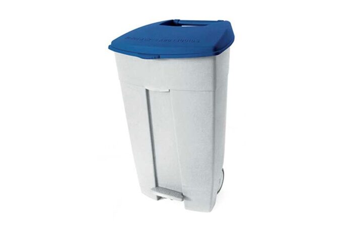 Mobile Waste Bin Blue Lid, 120 L