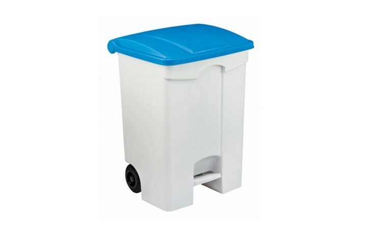 Mobile Waste Bin Blue Lid, 70 L