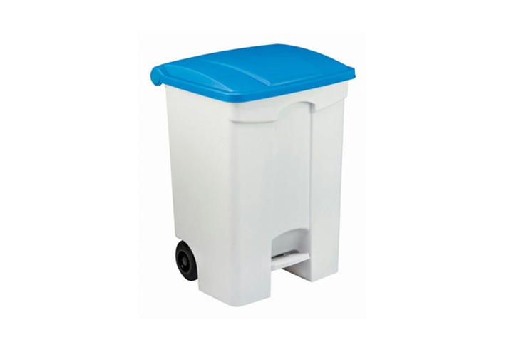 blue 70 Mobile Waste Bin Blue Lid, 70 L