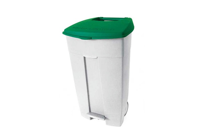 green 120 Mobile Waste Bin Green Lid, 120 L