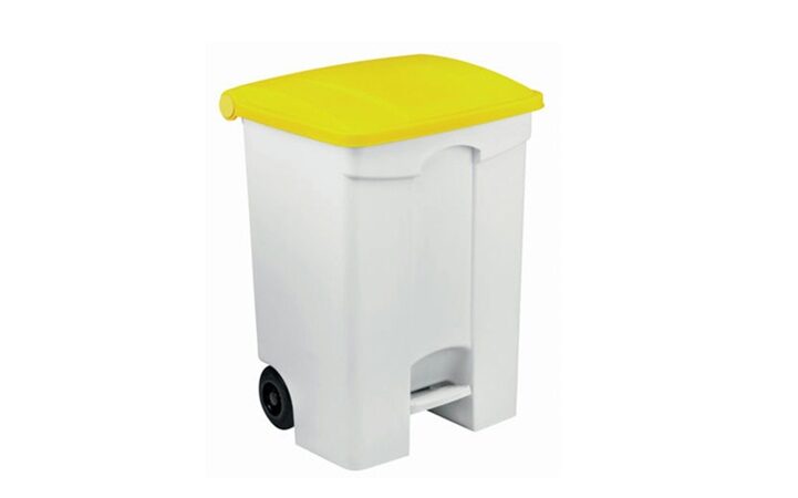 Mobile Waste Bin Yellow Lid, 70 L