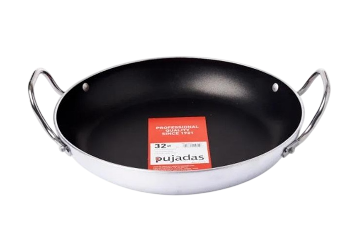 Paella Pan 2 Stainless Steel Paella Pan Nonstick Coating, 32 cm