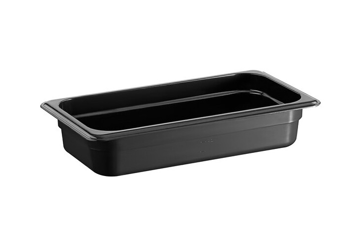 black gn 1-3-65 Black Polycarbonate Container GN 1/3 – 65 mm