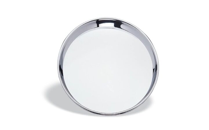 pujadas service tray Stainless Steel Round Serving Tray, 35 cm