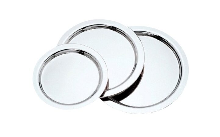 Stainless Steel Round Serving Tray, 30 cm
