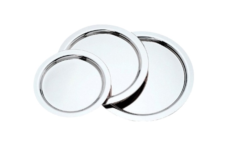 stainless chk tray Stainless Steel Round Serving Tray, 41 cm