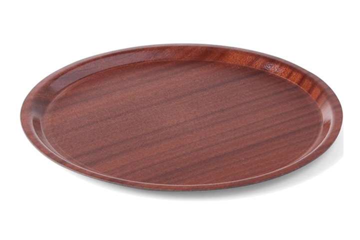 Wooden Round Non-Slip Serving Tray, 43 cm