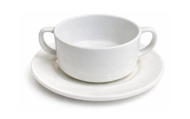 Porcelain Soup Cup & Saucer, set of 12