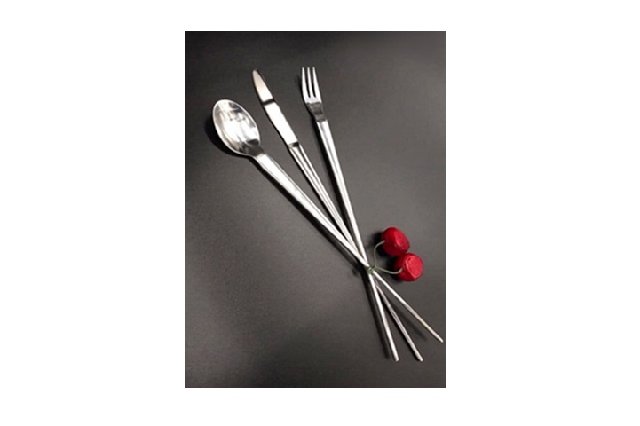 Tasting Set 3 Set of Long Handle Spoon + Fork + Knife / 3 Pieces