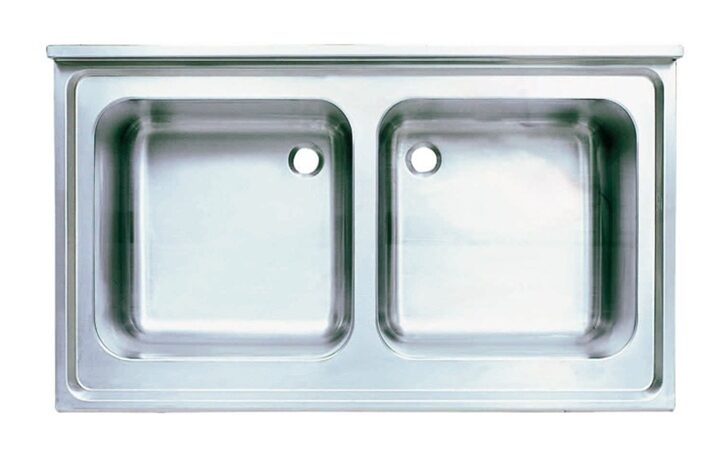 Stainless Steel Double Bowl Sink Top, 120 cm